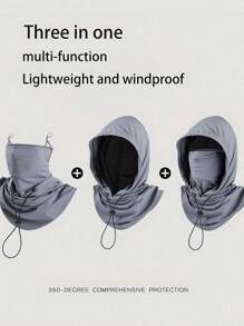 1pc Lightweight & Breathable Ice Silk Face Mask Neck Gaiter Summer Sun Protection Hat, Suitable For Outdoor Activities, Travel, Hiking, Cycling Ski Masks