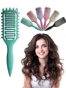 发刷，2025最新款野猪鬃毛发刷造型刷，卷发造型刷，女士卷发造型 - 彩色 - 查看 8