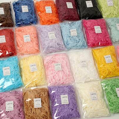 1 Pack 20g Raffia Paper Pulp Shreds Multi-Color Gift Box Filler