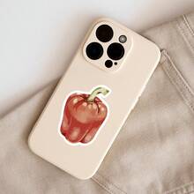 50Pcs Cartoon Watercolor Stickers Fruit Stickers Vegetable Stickers Food Stickers Party Favor Stickers Fruit Decor Vinyl Waterproof Stickers For Water Bottle,Computer,Laptop,Phone,Luggage,Notebook,Fridge