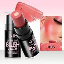 USHAS Glowing Blush Stick, Multi-Purpose Facial Makeup, Long-Lasting And Easy To Apply, Easily Creates A Natural Blush, Suitable For Daily Use, 6 Colors Optional, Meet Various Makeup Needs