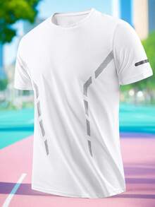 Sports&Outdoor T-Shirts Men Outdoor Apparel Spring And Summer Clothing Active Tops Short Sleeve Daily&Casusl Running&Workout Comfortable Loose Tennis & Golf Hockey Equestrian - Grey - View 7