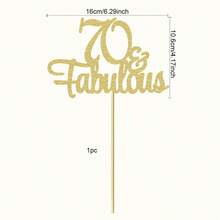 1pc 60th/30th/40th/50th/70th/80th Birthday Cake Decoration, Shiny Happy Birthday Cake Topper Set, Birthday Party Supplies - Gold - View 19