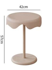 1pc Modern Multifunctional Sweet Fashion Personalized Ice Cream Cone Shaped Plastic Side Table With Metal Base - Multipurpose Storage Shelf Applicable For Living Room, Bedroom, Outdoor Garden, No Assembly Required, Practical Rack