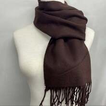 Shawls Scarf Sophisticated Plain Print Social-Xx6161 - Rust Brown - View 3