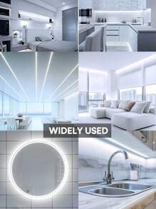 1pc 3.28ft-16.4ft LED Light Strip, 320 LEDs/M, Button Control, 3 Color Temperature Options, Suitable For Party, Room, Kitchen, Home TV, Household Decoration