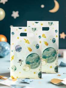 10/25/50pcs Space Planet Pattern Gift Bags, Space Planet Theme Wedding Birthday Babe Shower Party Family Friend Holiday Party Decoration Supplies, Party Thank You Gift Bags, Multi-Purpose Gift Wrapping Supplies