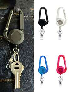 1pc/2pcs Simple Retractable Reel Carabiner Carabiner Buckle Retractable Badge Reel Multi-Purpose Tool ID Badge Holder Retractable Keychain Bag Charms Car Keychain Keychain Accessories Men's Keychain Holder For Nurse Doctor Outdoor Frosted Easy-Pull Plastic Round Flat Keychain Outdoor Sports Mountaineering Camping Tool Keychain Nurse Student Worker Gift Travel Gift Party Gift Birthday Gift