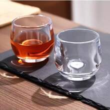 6 قطع/4 قطع/2 قطع مجموعة أكواب زجاج كريستال، فنجان شاي صغير، فنجان ابهام، فنجان لقمة واحدة، فنجان رئيسي، ديكور طاولة الشاي، شفاف، بتصميم حافة مستديرة، إحساس شفة مريح، ملمس ناعم، ضرورة منزلية