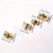 1pc Personalized Rectangle Multi-Style Metallic Bag Lock Hardware, Die-Cast Bag Hardware Screws Lock, Suitable For Wallet Twist Lock Bag, Handbag Lock, DIY Wallet Making Supplies - Multicolor - View 4