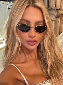1pc Fashionable Retro Polygonal Geometric Small Frame Fashio Women Glasses, Elegant And Exquisite, Casual And Versatile, Suitable For Wearing In Various Occasions As Women's Fashion Glasses For Women Ladies Shades Beach Accessories Vintage Y2K For Summer Beach Vacation,Outdoor,Travel