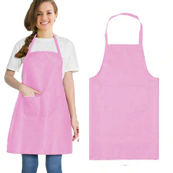 1pc Unisex Purple Apron, Washable Kitchen Cooking & Grilling Apron