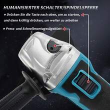 18V Angle Grinder 11000 RPM 860W Cut-Off Grinding Machine Multifunction For Versatile Cutting Grinding Roughing Polishing - Green - View 6