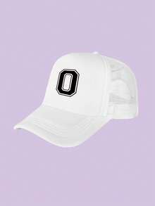 1 Kids White Baseball Caps 26 Letters Printed Baseball Caps, Outdoor Recreational Activities Sunscreen Breathable And Quick Drying, Suitable For Spring And Summer Daily Outdoor Use, Campus Activities - White - View 14