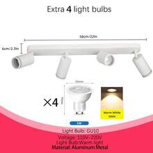 Decorative Ceiling Mounted Linear Track Lighting, Wall Decor, Living Room Decor, Single/Double/Triple/Quad Head Aluminum Spotlight With GU10 Lamp Holder, Vintage Style, With Or Without Bulbs, Easy Installation, Hardwired, Suitable For Exhibition Hall/Reading Room/Dining Room/Bar/Bedroom/Cafe/Dining Hall/Clothing Store/Living Room, Available In Multiple Sizes As Needed - Ceiling Chandelier GU10 Lamp Holder - View 44