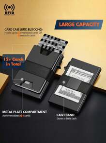 Rfid Aluminum Bank Credit Card Holder Men Wallets Slim Thin Bank Cardholder Case Luxury Minimalist Wallet Pop Up Wallets For Men