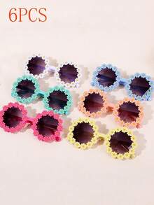 6/3/2/1 Pair Daisy Shaped Fashion Decorative Glasses For Teenagers, High Quality Regular Glasses, Suitable For Parties, Cute Daisy Petal Glasses, Street Style Decorative Glasses (Paper Glasses Case Included) - 彩色 - 查看 18