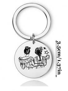 1pc, Personalized Stainless Steel Keychain, Customized Name Best Friend Keychain, Sister Keychain, Birthday Gift, Suitable For BFF, Friends, - Multicolor - View 7