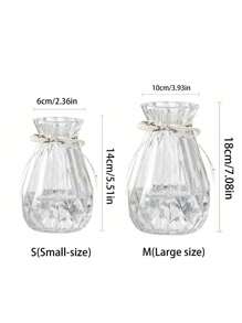 1pc Glass Flower Vase, Minimalist Transparent Vase, Glass Flower Pot, Living Room Home Decor Flower Vase, Table Decor,Flower Arrangement Ornament, Used For Various Fresh Flowers And Simulated Flowers, Suitable For Gifts ON Mother's Day, Valentine's Day, Wedding Decoration And Birthday, Festival Supplies