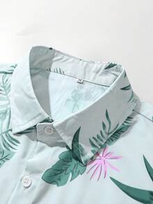 Men's Hawaiian Outfits,Casual Tropical Floral Print Button Up Short Sleeve Shirts And Drawstring Shorts Sets,Men Two Pieces Versatile,Suitable For Vacation Wear, Summer Going Out,Perfect To Attend Parties, Weddings, Honeymoon Scenes. Can Be Given As A Gift To Sons, Husbands, Boyfriends, Fathers - Multicolor - View 4
