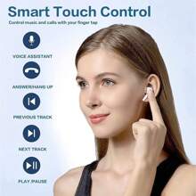 Auriculares inalámbricos, diseño intraauricular, reducción de ruido, calidad de sonido estéreo Hi-Fi, sin retraso, sensor táctil, apto para deportes, compatible con Android/iOS y otros teléfonos inteligentes, duración de la batería (180mAh), nombre de Bluetooth "A7"