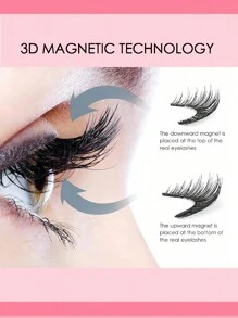 1 paio di ciglie finte magnetiche, dall'aspetto naturale, riutilizzabili, senza bisogno di colla, set di ciglie magnetiche, facili da applicare e rimuovere, comfort per tutto il giorno.