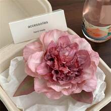 1 Stück exquisiter Blumen Seitenklemm Foto Requisit Haarclip, romantischer ästhetischer Stil Haaraccessoire für Mädchen, Pfingstrosen & Kamelien Design Haarklammer Haarspangen