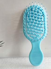 1 pieza Mini peine de diseño de riel, Cepillo de pelo hueco portátil y compacto, Peine de plástico para uso en húmedo y seco, Uso diario al aire libre y de viaje, Cepillo de pelo, Peine, Herramientas para el cabello, Productos y accesorios para el cabello para barbería, salón de belleza, artículos esenciales de viaje
