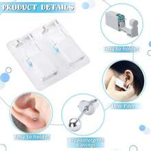 24PCS Disposable Ear Piercing Gun With Built-In Steel Stainless Stud Earrings-Safety Self Ear Piercing Kit
