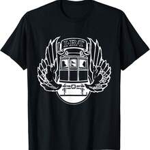 Camiseta retro del metro de la ciudad de Nueva York de la IRT para adultos y universitarios, negra, talla única, manga corta - Negro - Ver 1