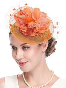 1 Pc Fascinators Hat For Women Tea Party Headband Kentucky Derby Wedding Flower Mesh Hair Clip
