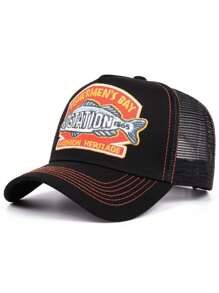 1pc Men's Hat Cartoon Embroidery Multi-Color Summer Shade Casual Fashion Daily Accessories, Unisex, Good Gift, Travel, Outdoor, Vacation, Seaside, Beach, Running