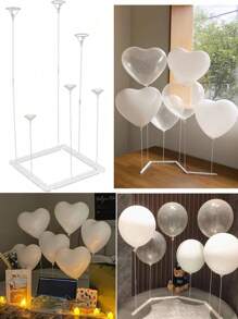 1set Reusable Clear Balloon Stand Kit - Ideal For Celebrations And Events (Balloons Not Included), Balloon Stand Set Plastic Balloon Support Balloon Holder Balloon Stick Tubes Set Wedding Birthday Graduation Party Decor