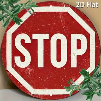 Flat Retro Parking Sign - 8in*8in Round Vintage Traffic Wall Art, Suitable For Decorating Bars, Cafes, Beach Houses, Rec Rooms, And Backyards, Outdoor Decor