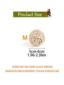 1 pieza Pelota de paja de mar para morder del loro, juguete para afilar el pico, apropiado para loros, cacatúas, guacamayos, agapornis, periquitos, canarios y otras aves pequeñas, suministros de aves inteligentes, juguete para loros, suministros para aves, pelota de enriquecimiento para la cacatúa
