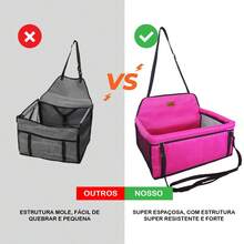 Car Seat For 2 Pets Together In The Car For Small Dogs Up To 30kg - Pink - View 8