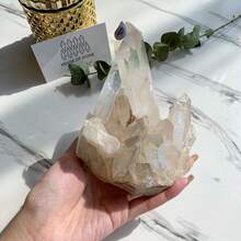 Natural Rare White Quartz Crystal Cluster - Mineral Natural Clear Quartz Cluster, AAAA+ Crystal Cluster,Crystal Point Healing, Decorations, Table Accessories, Holiday Gifts, Creative Gifts - White - View 6