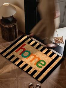 1pc Black Line Home Pattern Entrance Mat, Minimalist Style Indoor/Outdoor Non-Slip Rug, Machine Washable Anti-Fouling Absorbent Doormat For Kitchen, Dining Room, Hallway, Bathroom, Bedroom, Outdoor, Foyer, Home Decor, All Season Carpet Rugs Door Mat Room Decor Carpet For Living Room Kitchen Rug Bedroom Decor Blankets And Throws Rugs For Bed Room Bathroom Decor Room Decoration Stuff Living Room Decor Office Decor House Decor Home Decor Living Room Bathroom Rug Room Decor Aesthetic