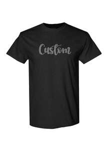 Camiseta masculina de manga curta com gola redonda e strass, simples e elegante para o verão - Preto - Ver 6