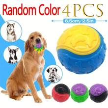 4 pelotas chillones para perro, que brillan en la oscuridad, de colores vibrantes, alto rebote, juguetes masticables para perros, pelotas chillones interactivas para jugar con las mascotas