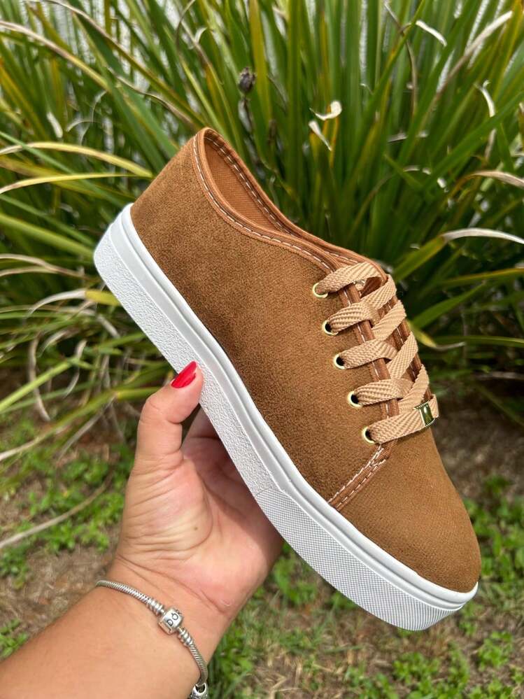 Women's School Shoes Comfortable Casual Sneakers - 駝色 - 查看 3