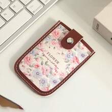 1 PU Leather Wallet And Card Holder With Wallet, ID Photo Frame And Multiple Slots, Men's And Women's Fashionable Casual Wallet, Ultra-Thin Soft Storage Bag, Business Short Fashion Simple Wallet, Large Capacity Printing Design, Portable, Floral Pattern Retro Style, Slot Coin Wallet, New Women's Small Bag, Suitable For Holiday Gifts, Birthday Gifts, Mother's Day, Easter, Halloween, Christmas, Teacher's Day And Other Gifts - Multicolor - View 9