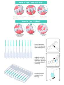 40/100支装软牙线棒，款式随机。硅胶牙线棒，口腔清洁工具，弹性柔软刷毛，便携易用，方便外出时清洁牙缝间的食物残渣。柔韧的锥形合成橡胶刷毛可轻松插入大多数牙缝。 - 彩色 - 查看 4