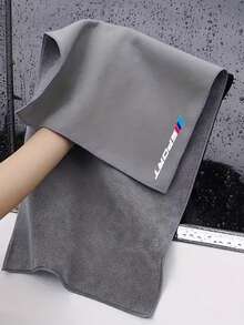 适用于宝马 M Sport 的优质珊瑚绒汽车毛巾 - 不起毛，双面适用于油漆、玻璃和镜子，23x11 英寸，灰色，带有宝马标志设计，非常适合宝马 1、3、5、7 系列和 X1、X3、X4、X5、X6 车型，镜布 | 运动型汽车毛巾 | 不起毛材料，超细纤维汽车毛巾 - 灰色 - 查看 11