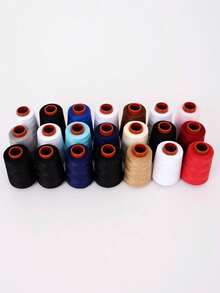 Set de 3 hilos de coser de poliéster: colores regulares mezclados para costura en el hogar, 402 carretes pequeños de hilo para máquina de coser y costura a mano (800 yardas cada uno) - Multicolor - Ver 12