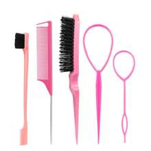 Set di 4 spazzole per definire i ricci - Spazzola per il controllo delle ciocche + Pettine a coda di ratto in metallo per acconciatura capelli ricci + Accessori per acconciatura capelli - Districante, modella e liscia | Accessori di bellezza essenziali per donne e ragazze