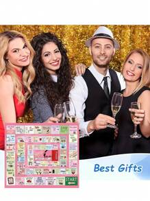 Adult Interactive Drinking Board Game - Fun Party Game For 2-6 Players, With 6 Colorful Game Pieces And 2 Red Dice, Suitable For Halloween, Christmas, Easter, Valentine's Day, Thanksgiving