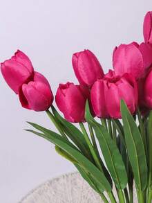 44cm Tulip, 9 Forks 9 Heads Tulip, Artificial Flowers, Decoration, Tulip Bouquet, Artificial Flowers, For DIY Flower Arrangement, For Wedding, For Home, Garden, Decoration - Multicolor - View 7