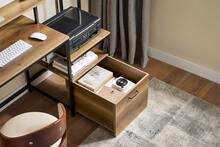 SoBuy Desk With 3 Shelves Computer Desk Office Desk Work Table For Home Office Corner Desk Industrial Design W X H X D Approx. 143 X 90 X 50 Cm FWT103-PF - Brown - View 7