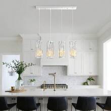 YQYYFC Chrome Pendant Lighting Modern Pendant Light, Mini Crystal Chandeliers,Adjustable Pendant Light Fixture For Kitchen Island Dinning Room Bedroom (3 Pack) - Chrome - 查看 6